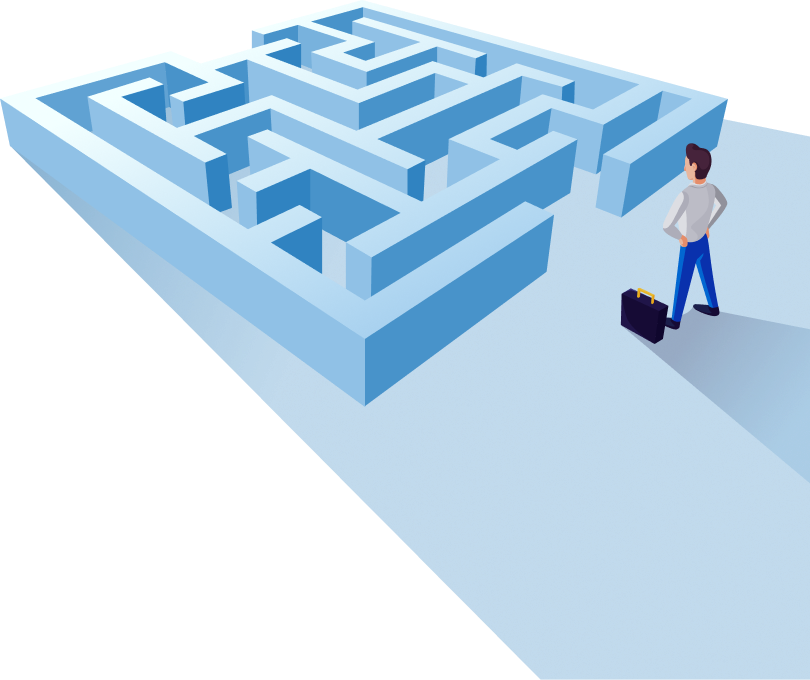 Maze illustration representing bad UX/UI